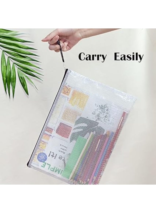 حافظة ملفات مقاس A3 مصنوعة من بلاستيك شبكي ومزودة بسوستة متينة، شنطة لتنظيم الوثائق، مجلدات ملفات مقاس A3 مزودة بجيوب ، متعددة الألوان، عبوة من 12 قطعة - Image 2